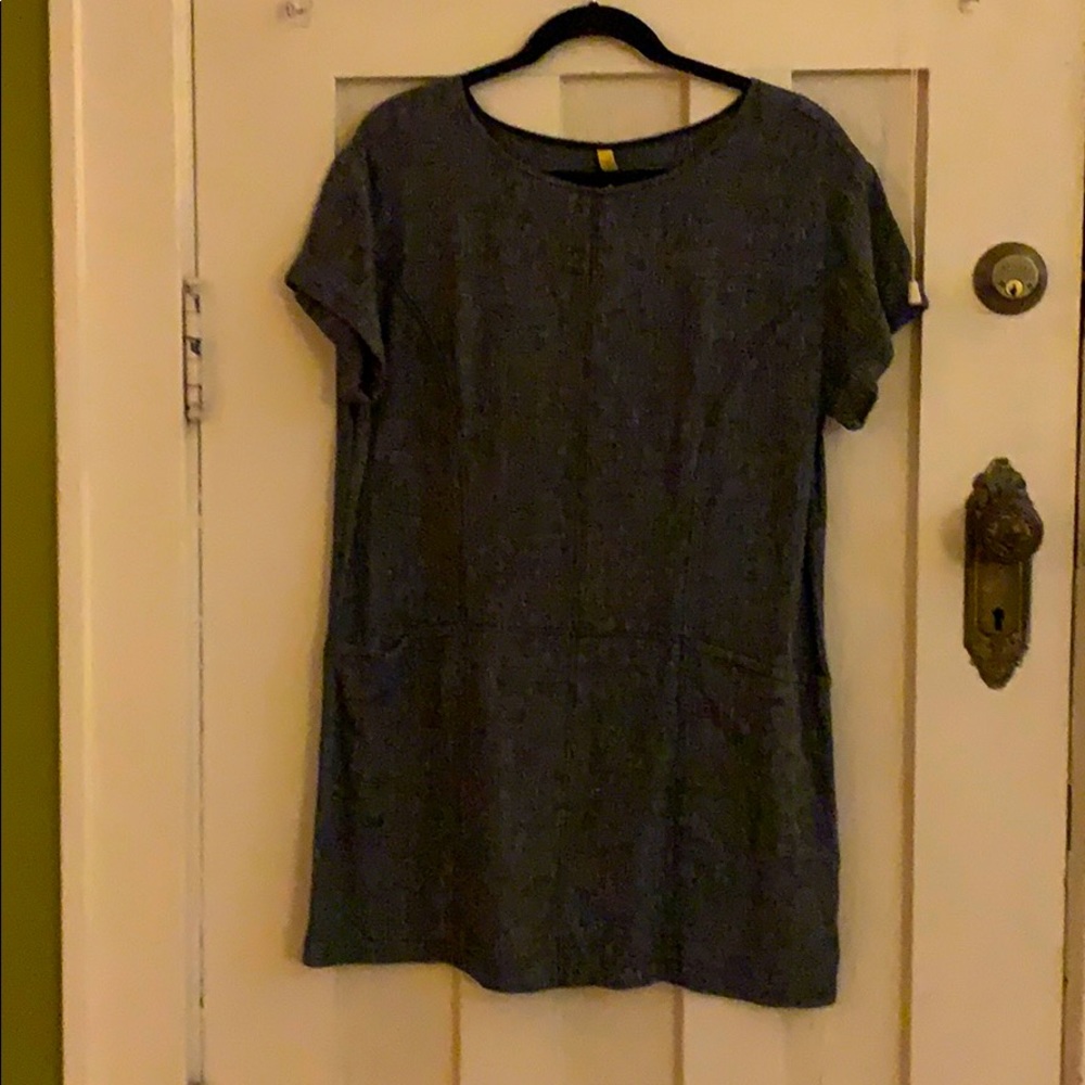 Free People linen crosshatch sack dress